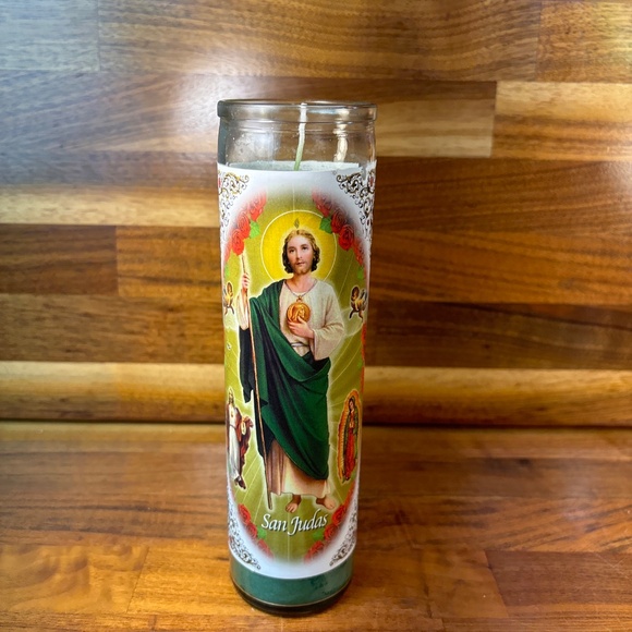 Religious Mexican Candles 8” Lot of 2 Spiritual - Picture 3 of 10